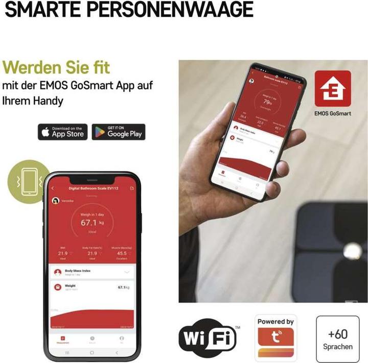 Immagine prodotto Emos Bilancia pesapersone digitale GoSmart EV112 (180 kg)