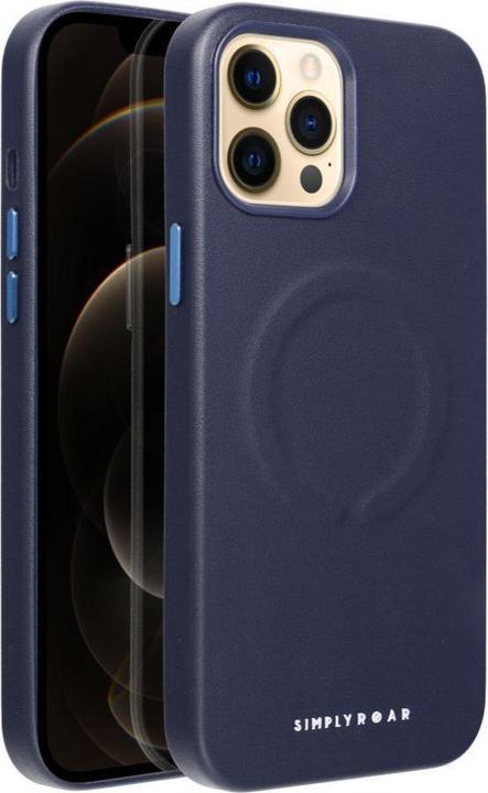 Produktbild Roar Back panel cover case LEATHER MAG compatible with MagSafe for IPHONE 12 Pro Max navy (Apple iPhone 12 Pro Max)