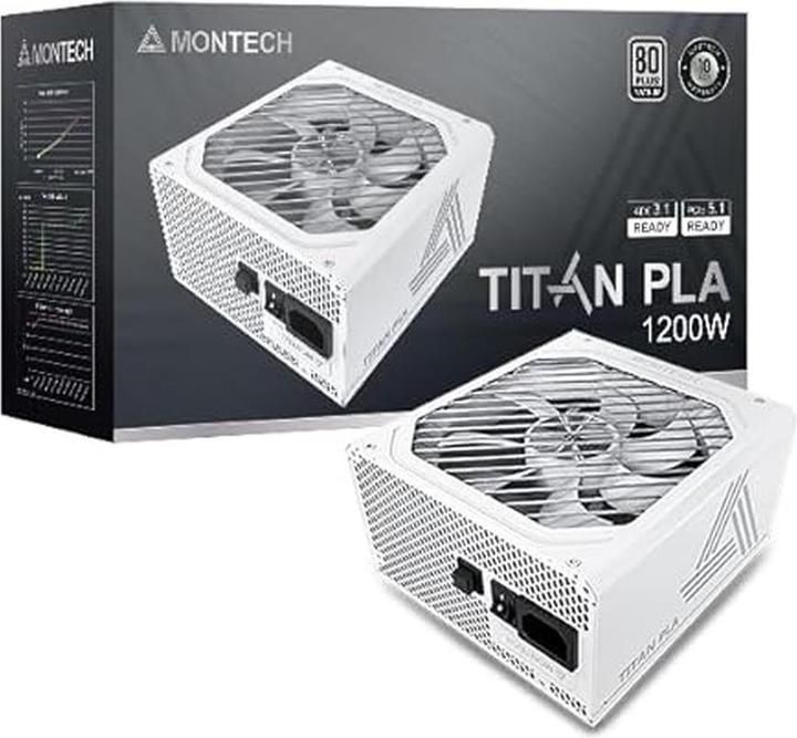 Produktbild Montech Titan PLA 1200W - 80 PLUS & Cybenetics Platinum, modular, PCIe 5.1 - 1200 Watt (1200 W)