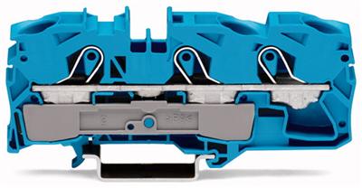 Produktbild Wago DIN-Schienen-Klemmleiste 3x16mm2 blau