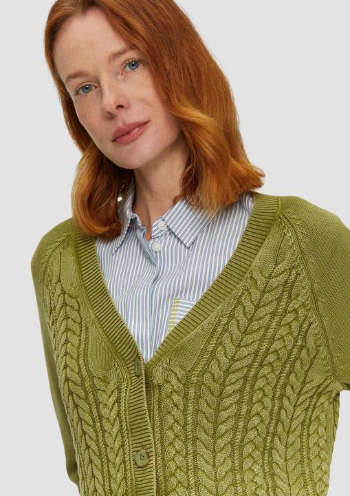 Produktbild s.Oliver Strickjacke Baumwollcardigan mit Zopfmuster (38)