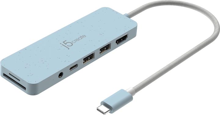 Produktbild j5Create JCD373EC-N Umweltfreundlicher USB-C®-Hub mit mehreren Anschlüssen und Power Delivery (USB-C, 6 Ports)