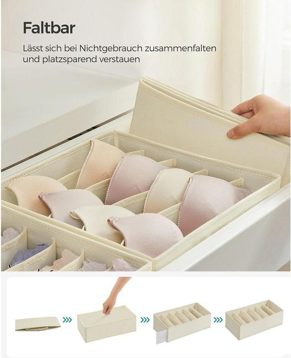 Produktbild Songmics Flatbox Beige, Materialtyp: Textil, Material: Textil (22.50 cm, 8x)