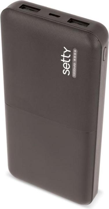 Setty power bank 10000 mAh SPB-10 black (10000 mAh, 37 Wh)