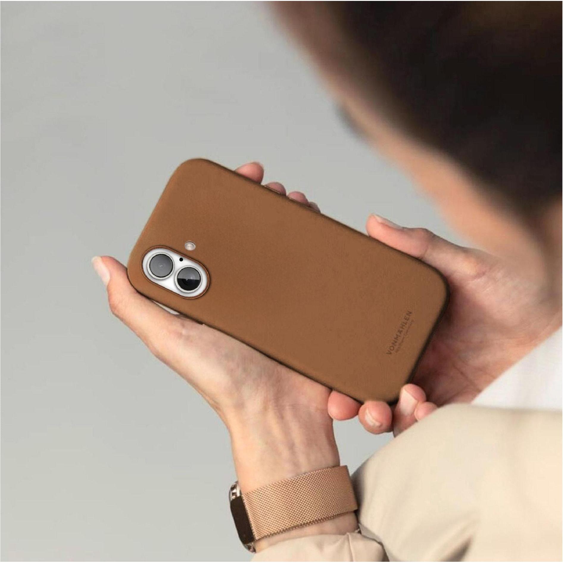 Thumbnail - Vonmählen Like Leather Case for iPhone 16 Plus Brown (Apple iPhone 16 Plus), Smartphone Hülle, Braun