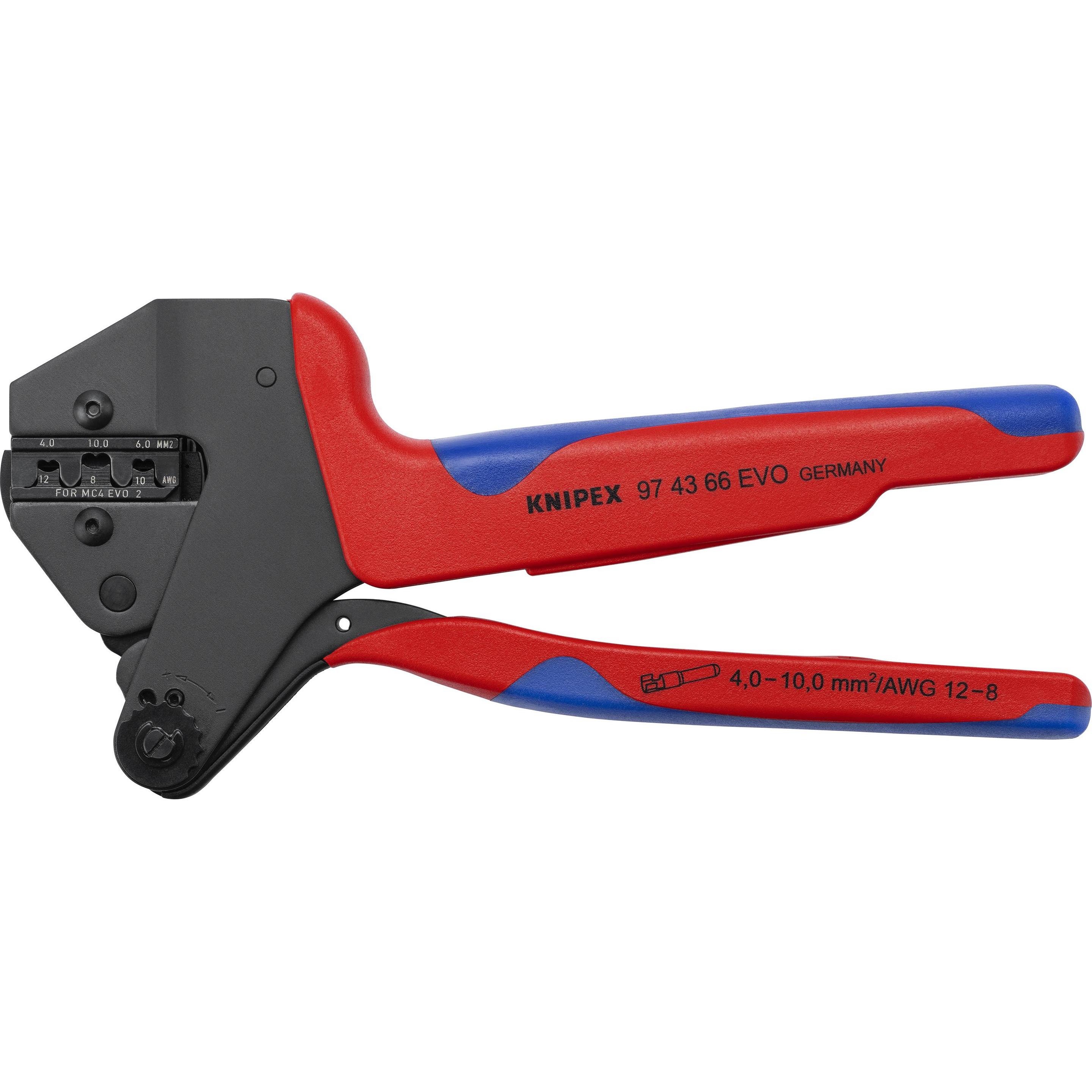 Knipex, Zange, Crimp-Systemzange 97 43 66 EVO (rot/blau, f?r EVO 2 Solar-Steckverbinder) (200 mm)
