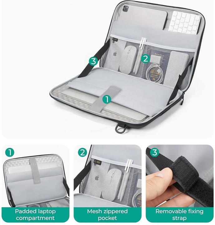 Actual product image Tech-Protect Ranger-X Taktische Laptoptasche für 13-14 Zoll, Schwarz (14")