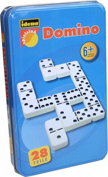 Actual product image Idena Domino game in metal box (German)