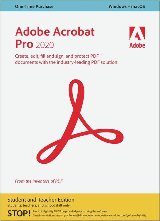 Produktbild Adobe Acrobat Pro 2020 Student & Teacher (1 User, unbegrenzt)