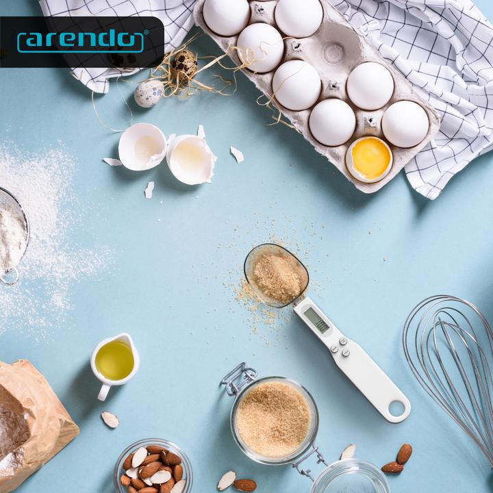 Actual product image Arendo Löffelwaage digital Küchenwaage Feinwaage, LCD-Anzeige, 0,1g Auflösung, max. 500g, Tarafunktion