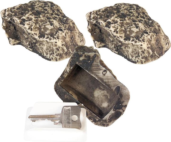 Produktbild Lunartec Schlüsselversteck in Stein-Optik, 3er-Set (9 x 7.5 x 3.5 cm)