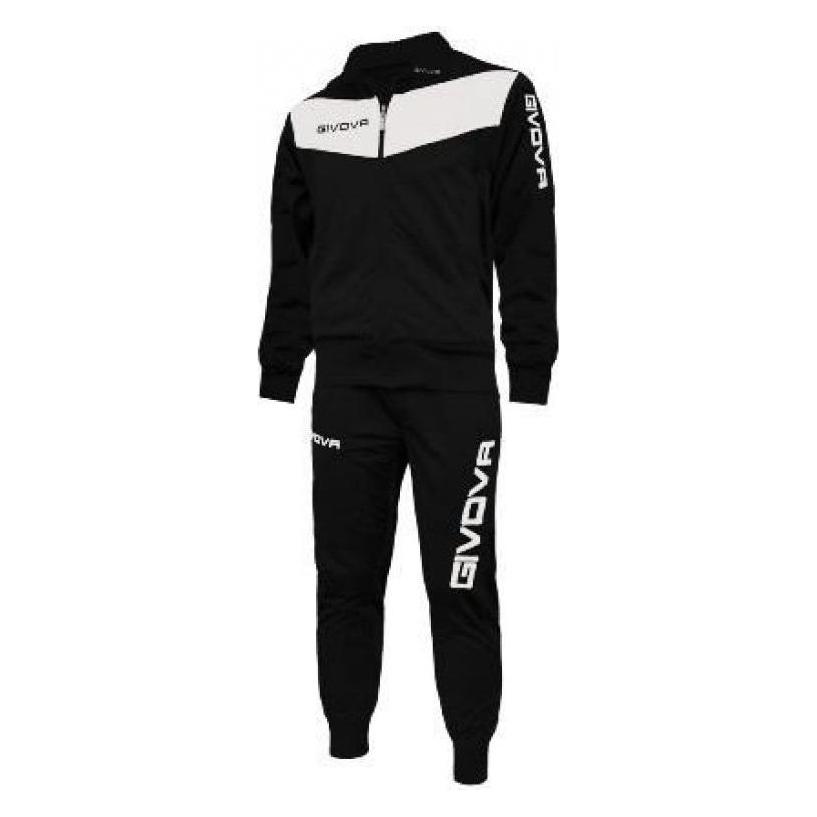 Givova, Herren, Trainingsjacken, Tuta Visa Trainingsanzug (M), Schwarz, Mehrfarbig, M