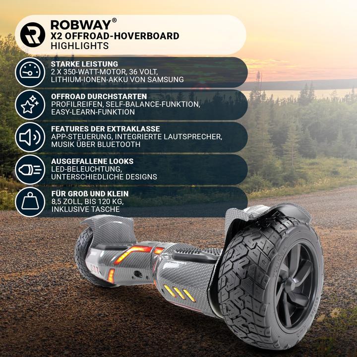 Actual product image Robway Hoverboard X2 E-Balance Board Scooter Electric Scooter Smart Self Balance (Woodland Camo