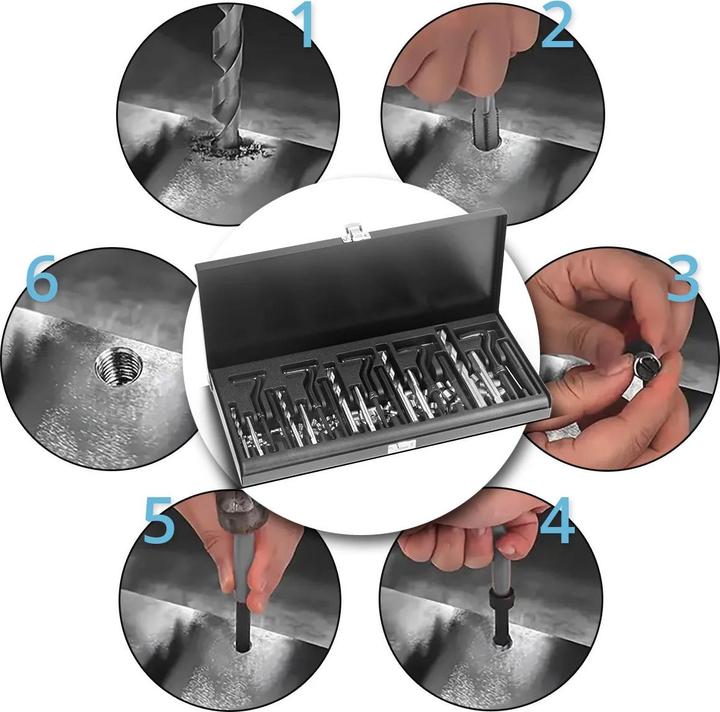 Image du produit Stahlwerk Kit de réparation de filetage Kit de réparation de filetage de 131 pièces M5 - M12