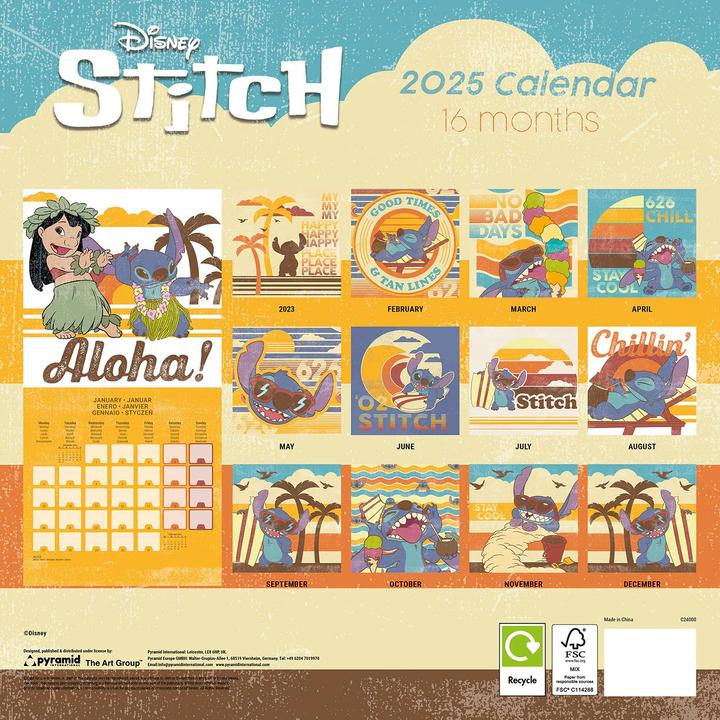 Actual product image Lilo & Stitch 2025 Square Calendar (German)
