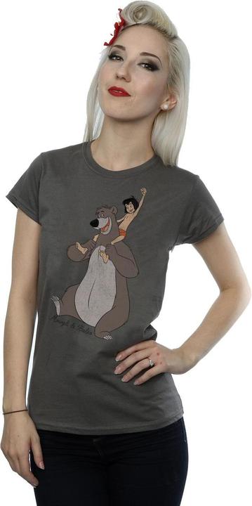 Actual product image Disney Womens/Ladies Classic Mowgli And Baloo Heather T-Shirt (XS)