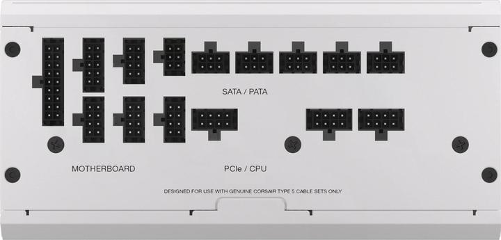 Image du produit Corsair RMx Shift White Series, RM1000x Shift White, 1000 watts, 80 PLUS GOLD Certified, Fully Modular Power (1000 W)