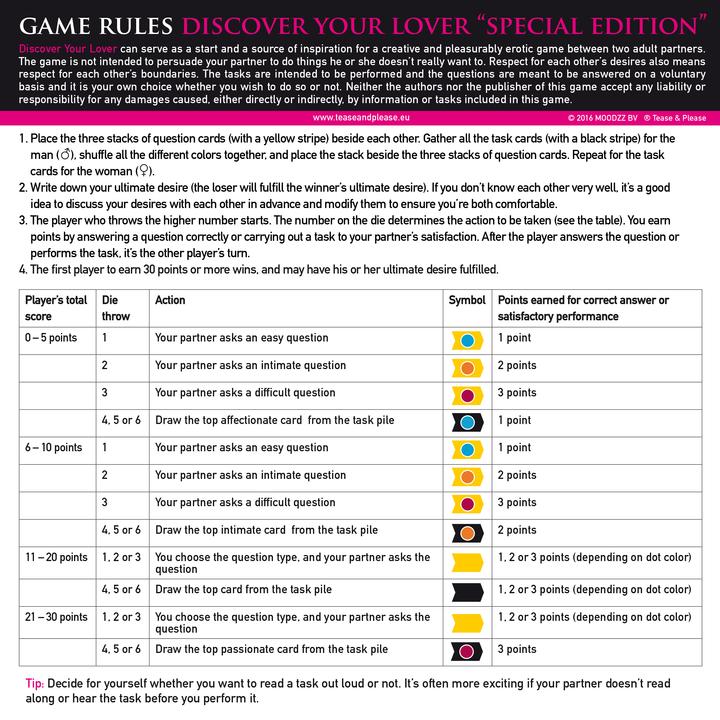 Actual product image tease & please Discover Your Lover (Deck of cards, English)