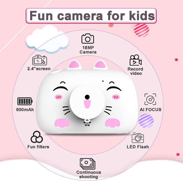 Produktbild Supbro Kinderkamera J0002 mit Silikonhülle und 1080P HD