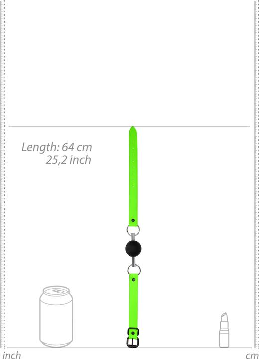 Actual product image Ouch! Solid Ball Gag - Glow in the Dark