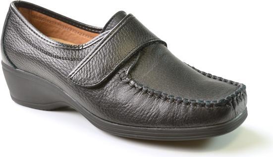 Immagine prodotto Stile Di Vita Mocassin En Cuir Graine Avec Velcro, Talon Compense (38)