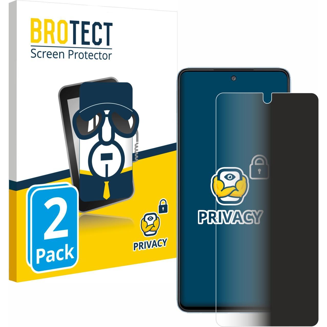 BROTECT Sichtschutzfolie Anti-Spy Privacy Folie Blaulicht-Schutz (2 Stück, Samsung Galaxy M52 5G), Smartphone Schutzfoli...
