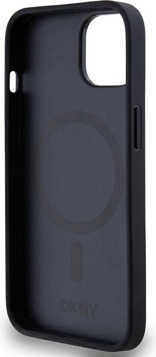 Produktbild DKNY DKHMP15SPSHRPSK iPhone 15 / 14 / 13 6.1" czarny/black hardcase Leather Pattern Metal Logo MagSa (Apple iPhone 15)