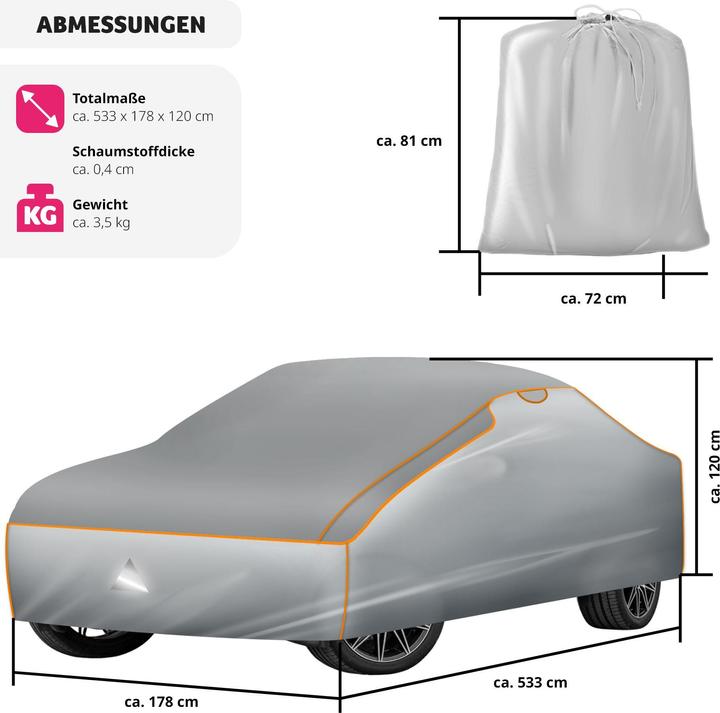 Image du produit tectake Bâche de voiture anti-grêle imperméable et respirante