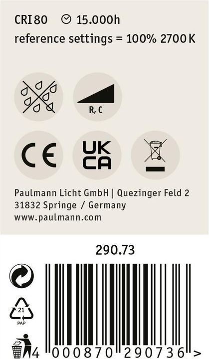 Actual product image Paulmann Drop (E14, 5.90 W, 806 lm, 1 x, D)