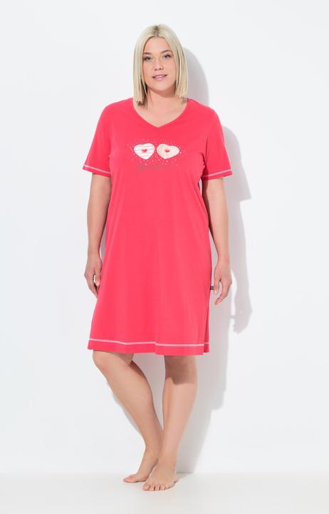 Produktbild Ulla Popken Bigshirt, platzierter Druck, V-Ausschnitt, Halbarm (46, 48)