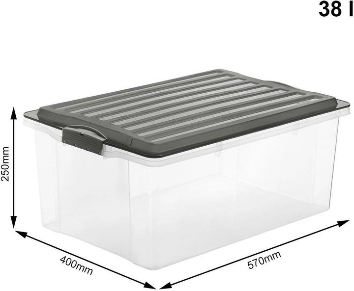 Actual product image Rotho Aufbewahrungsbox COMPACT, Grau, 3 tlg. (40 cm, 38 l, 3x)