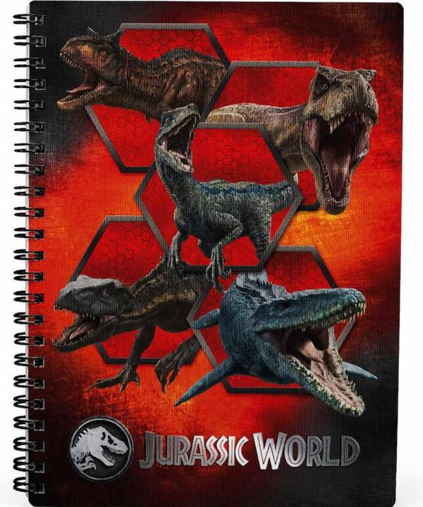 SD Toys JURASSIC WORLD - Effet 3D Carnivores - Cahier (A5, À rayures)