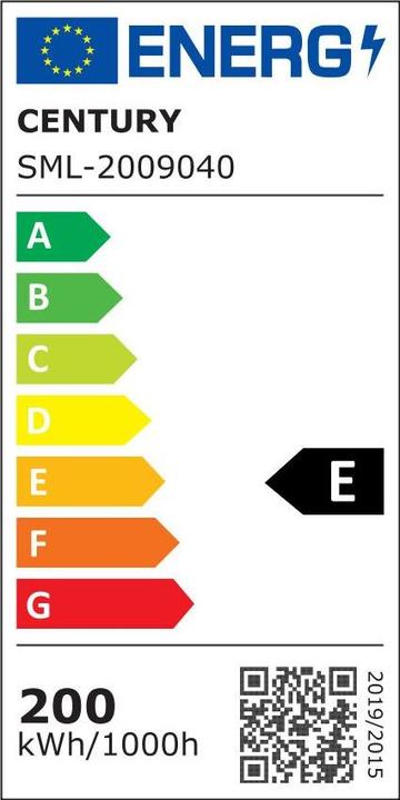 Etichetta energetica Century Smile LED 200 Watt, 22500 Lumen, 4000K, Slim (22500 lm, IP65)
