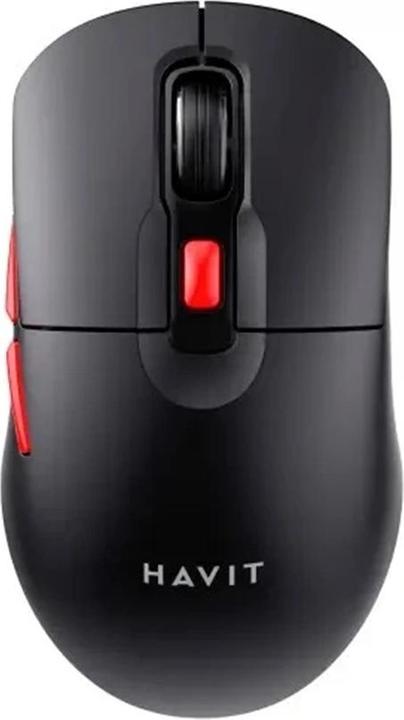 Actual product image Havit - Wireless Mouse (MS59WB) - 2.4GHz, 800/1200/1600 DPI, ABS, PC, AA Battery - Black / Red (Wireless)