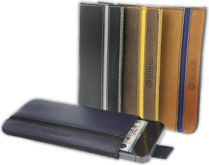Produktbild Valenta Pocket Stripe - Leder-Schutzhülle (schwarz) (Sony Xperia Z, Samsung Galaxy S5, Sony Xperia M2)
