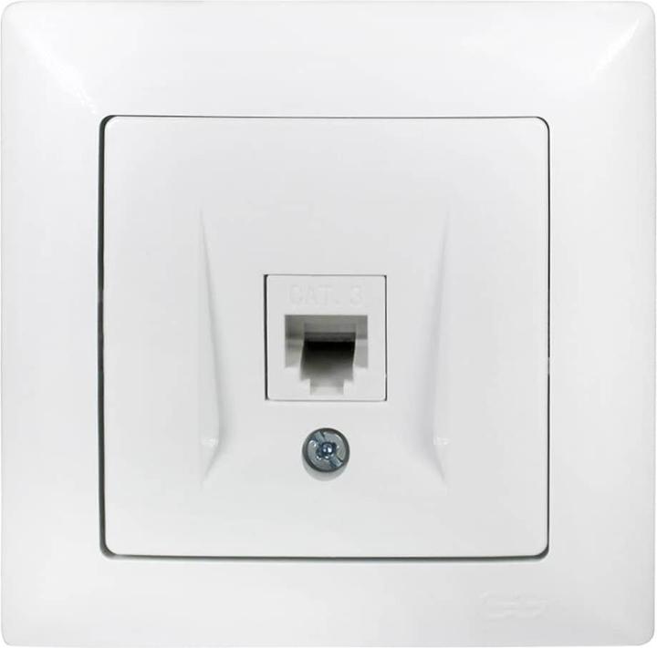 Actual product image Gunsan Visage telephone socket outlet 1-fold CAT3 White