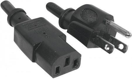 Tecline Câble d'alimentation USA, fiche vers prise IEC, noir, câble d'alimentation de 1,8 m pour les USA (1.80 m)