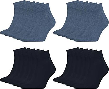 Produktbild Calvin Klein Quarter Sneaker Socken Herren Kurzsocke 12 Paar, Farbe:Denim Melange, Socken & Strümpfe (2er Pack, 39 - 42)