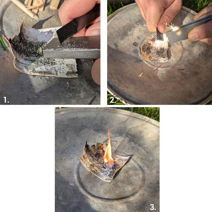 Actual product image Casativo Magnesium firelighter with scraper and integrated fire steel