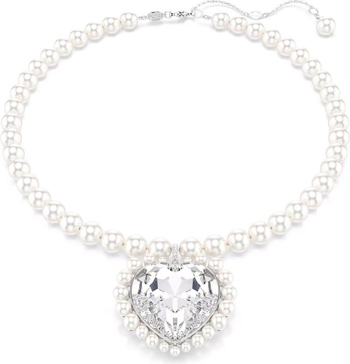 Swarovski x Ariana Grande Halskette Kristallperle Herzschliff Herz Weiss Rhodiniert (Swarovski Metall)