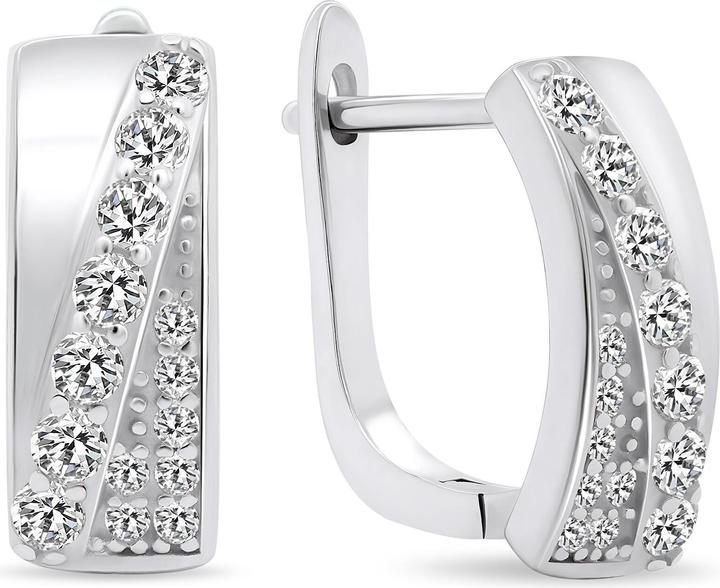 Image du produit Brilio Silver - Charmants boucles d'oreilles en argent avec zircons EA568W