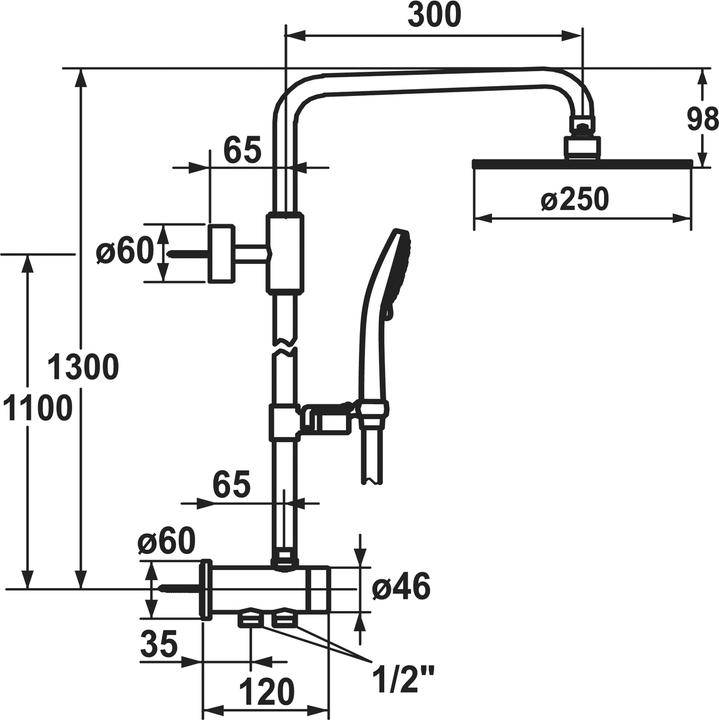 Actual product image KWC Shower system