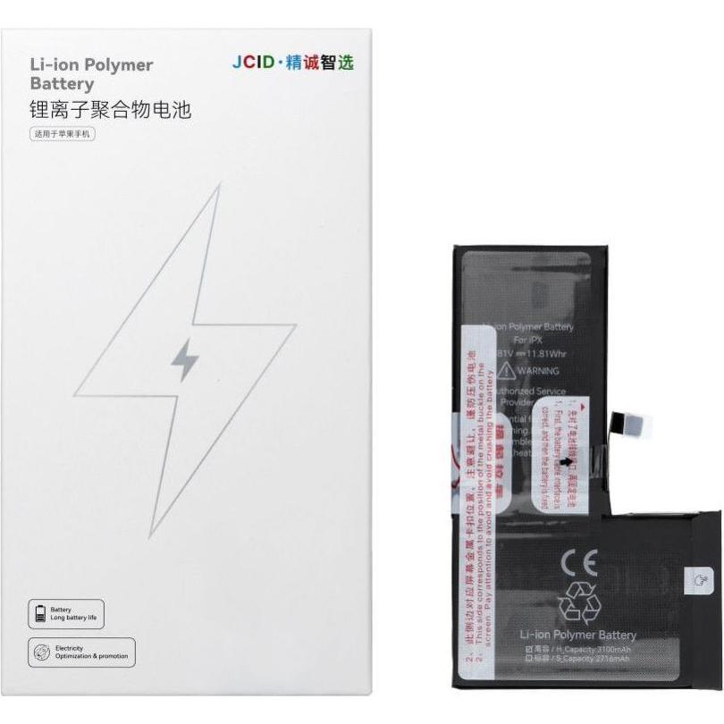 JCID Battery Battery for iPhone X 3100 mAh (high capacity), Batteria smartphone