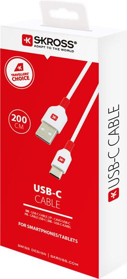 Image du produit Skross Câble USB Câble USB-C 2.0, 2,0m blanc (2 m, USB 2.0, 36 W)