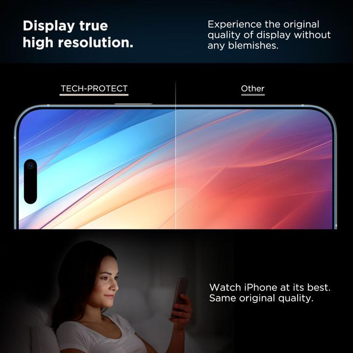Produktbild Tech-Protect Quick Set+ Panzerglas 2er-Pack für iPhone 15/16 (2 Stk., Apple iPhone 15, Apple iPhone 16)
