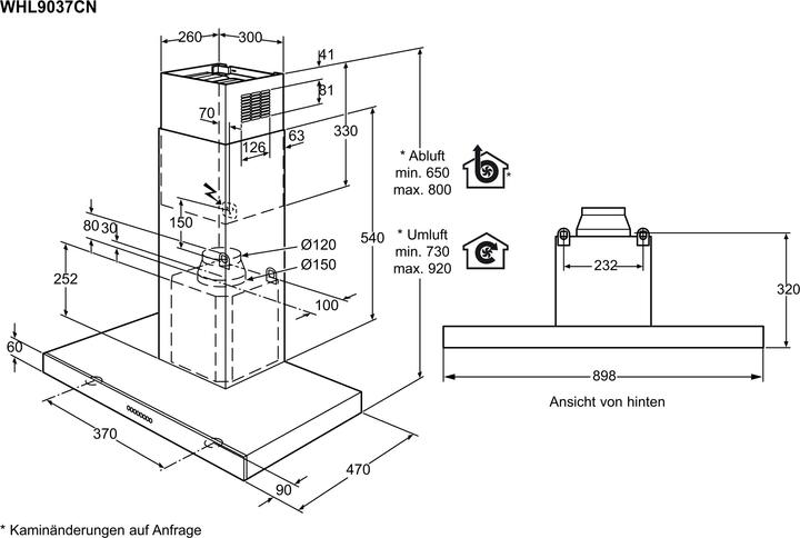 Nährwerte und Zutaten Electrolux WHL9037CN (Wandhaube)