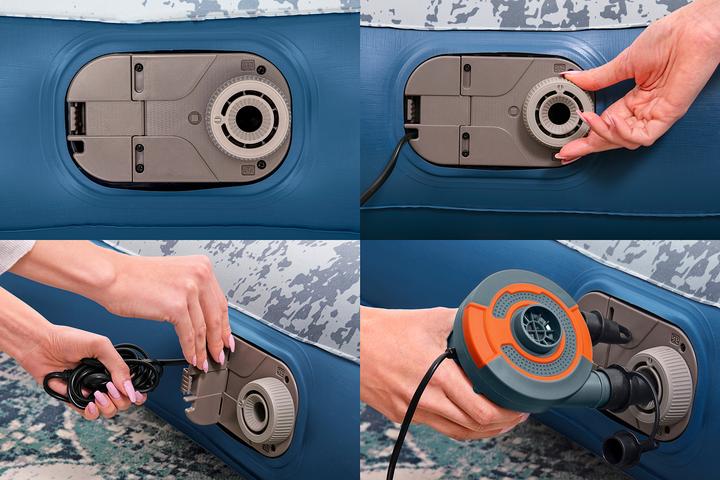 Actual product image Bestway Fashion Flock Air Madras med indbygget AC Pump 203 x 152 x 30cm (152 x 203 cm)