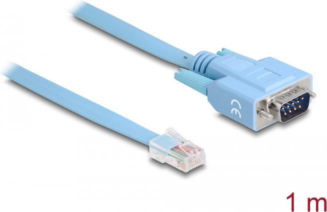 Produktbild Delock Adapter RS-232 DB9 Stecker zu 1 x Seriell RS-232 RJ45 Stecker 1 m (1 m)