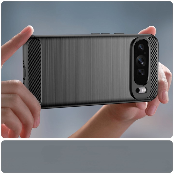 Produktbild Cover-Discount Google Pixel 9 Pro XL - Metall Carbon Look Hülle (Google Pixel 9 Pro XL)