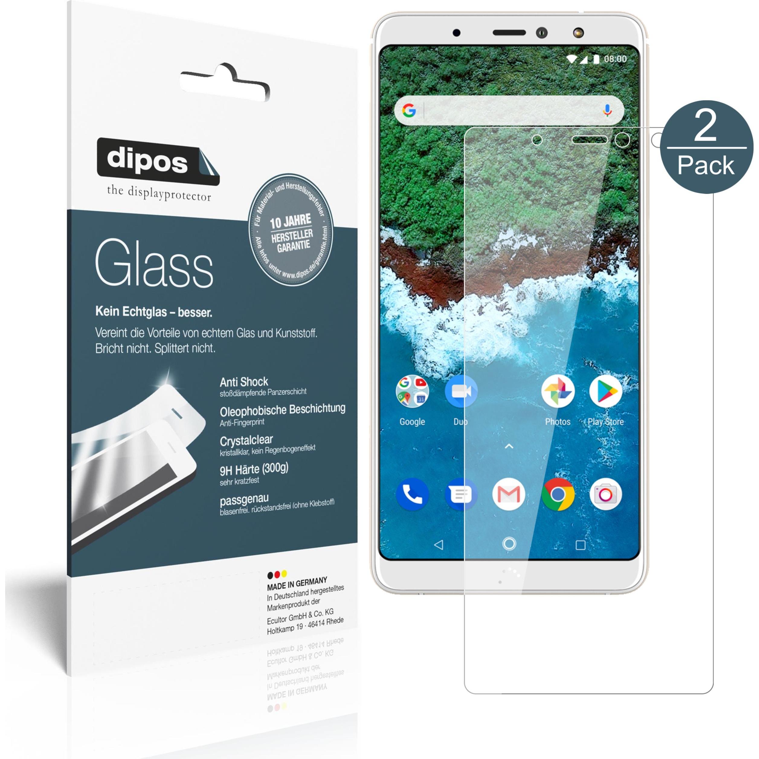 Dipos Displayschutz Anti-Shock (1 Stück, BQ Aquaris X2 Pro), Smartphone Schutzfolie, Transparent
